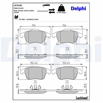DELPHI LP3181 EAN: 5012759535776.