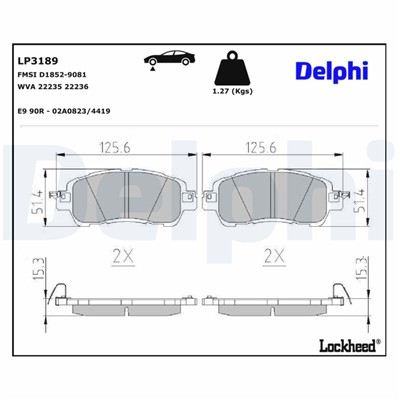 DELPHI LP3189 EAN: 5012759536094.