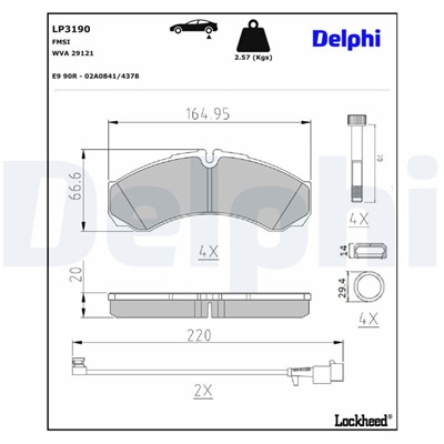 DELPHI LP3190 EAN: 5012759536100.