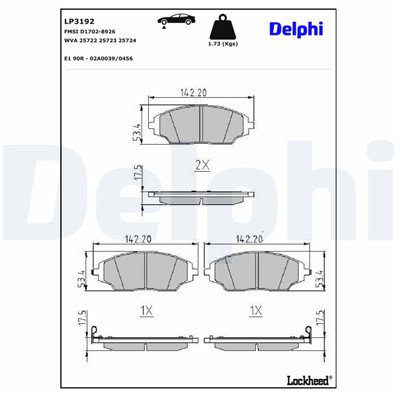 DELPHI LP3192 EAN: 5012759538241.