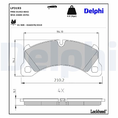 DELPHI LP3193 EAN: 5012759538258.