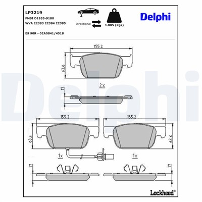 DELPHI LP3219 EAN: 5012759969533.