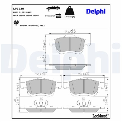 DELPHI LP3220 EAN: 5012759969557.