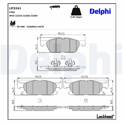DELPHI LP3241 EAN: 5012759974025.