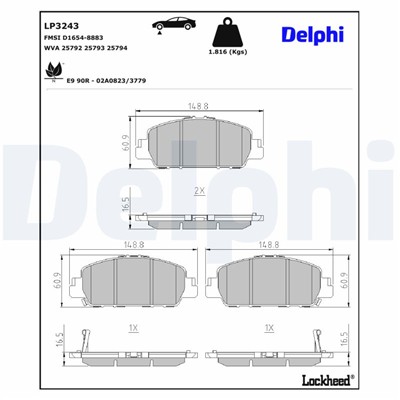 DELPHI LP3243 EAN: 5012759974049.