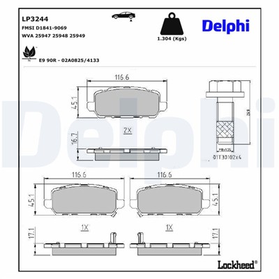 DELPHI LP3244 EAN: 5012759974056.