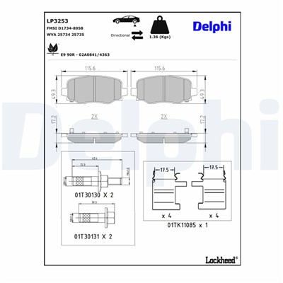 DELPHI LP3253 EAN: 5012759977262.