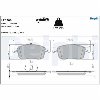 DELPHI LP3260 EAN: 5012759977361.
