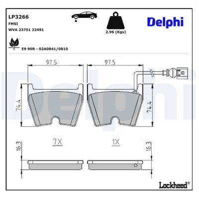 DELPHI LP3266 EAN: 5012759979174.