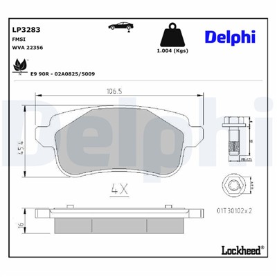 DELPHI LP3283 EAN: 5012759540367.