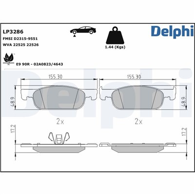 DELPHI LP3286 EAN: 5012759540398.