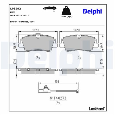 DELPHI LP3292 EAN: 5012759984819.