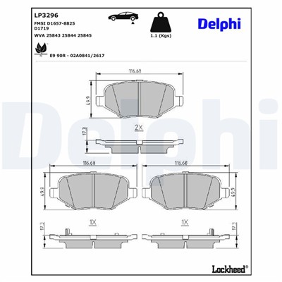 DELPHI LP3296 EAN: 5012759984864.