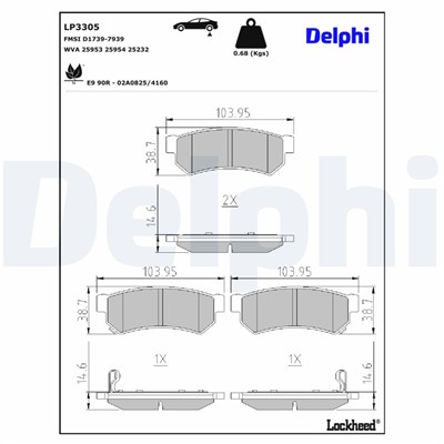 DELPHI LP3305 EAN: 5012759988626.