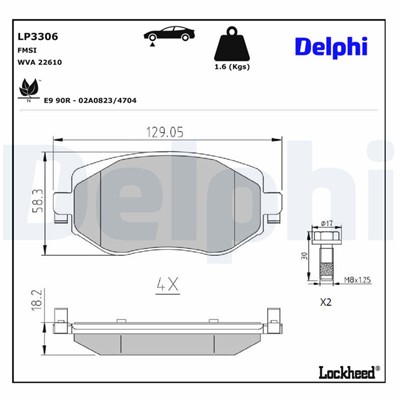 DELPHI LP3306 EAN: 5012759988633.