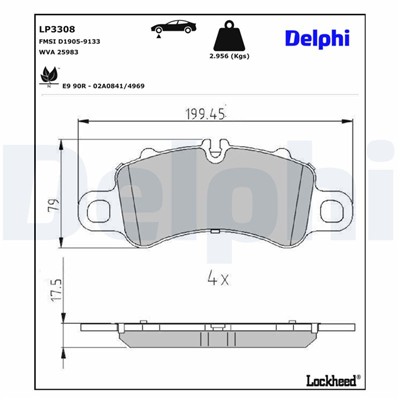 DELPHI LP3308 EAN: 5012759988657.