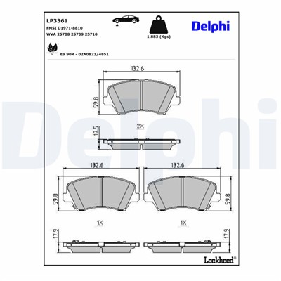 DELPHI LP3361 EAN: 5012759992937.