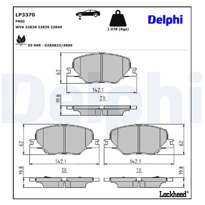 DELPHI LP3370 EAN: 5012759993040.