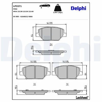 DELPHI LP3371 EAN: 5012759993057.