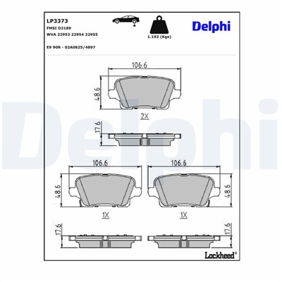 DELPHI LP3373 EAN: 5012759993071.