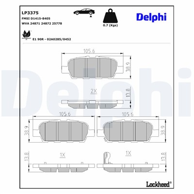 DELPHI LP3375 EAN: 5012759993095.