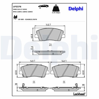 DELPHI LP3376 EAN: 5012759993101.