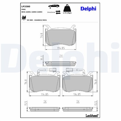 DELPHI LP3380 EAN: 5012759995082.
