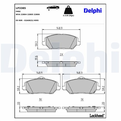 DELPHI LP3385 EAN: 5012759995136.