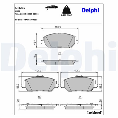 DELPHI LP3385 EAN: 5012759995136.