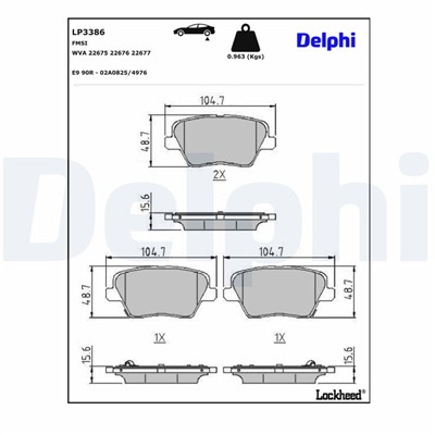 DELPHI LP3386 EAN: 5012759995143.
