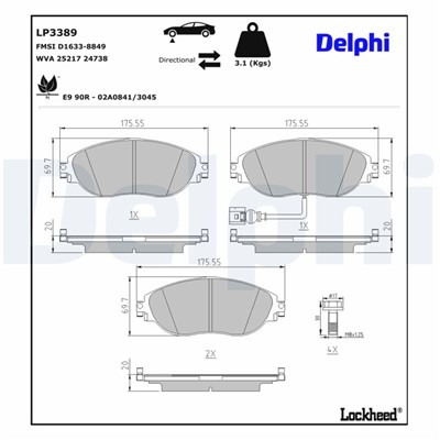 DELPHI LP3389 EAN: 5012759995174.