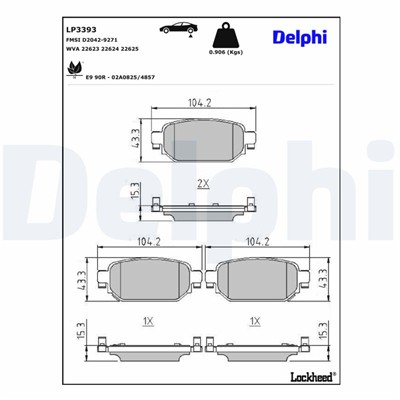 DELPHI LP3393 EAN: 5012759995211.