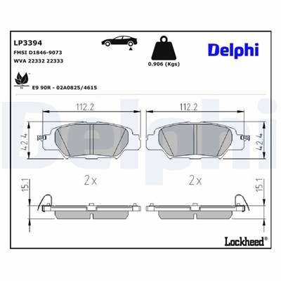 DELPHI LP3394 EAN: 5012759995228.