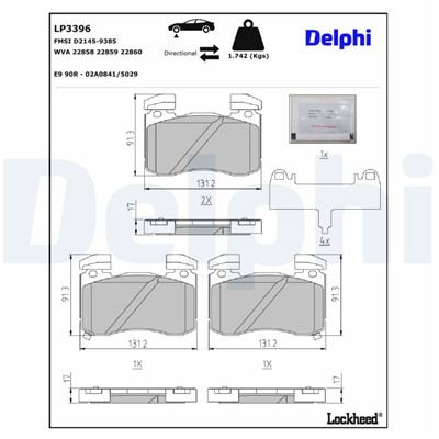 DELPHI LP3396 EAN: 5012759996621.