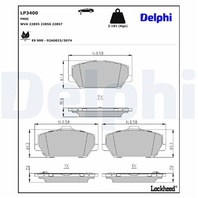 DELPHI LP3400 EAN: 5012759996669.