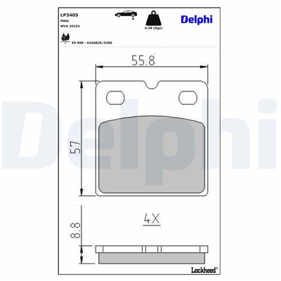 DELPHI LP3405 EAN: 5012759996713.