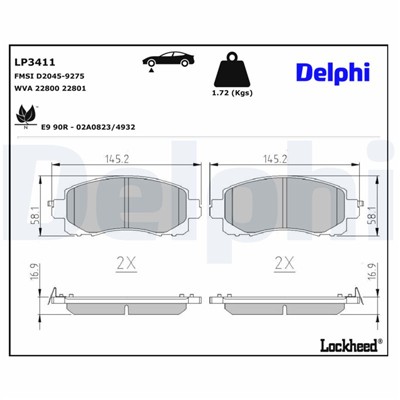 DELPHI LP3411 EAN: 5012759998274.