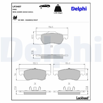 DELPHI LP3487 EAN: 6954497156464.