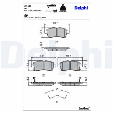 DELPHI LP3510 EAN: 5012759545928.