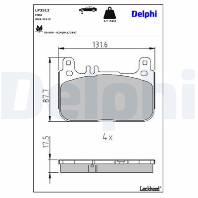 DELPHI LP3512 EAN: 5012759546147.