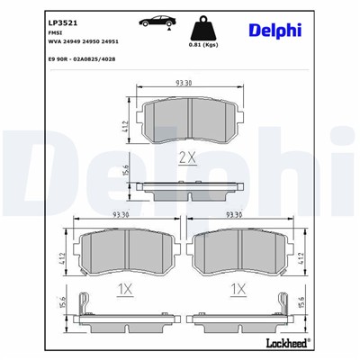 DELPHI LP3521 EAN: 5012759546758.