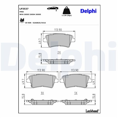 DELPHI LP3537 EAN: 5012759549094.