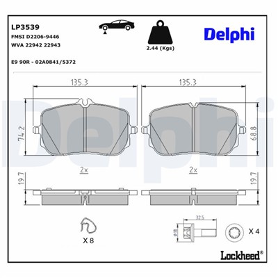 DELPHI LP3539 EAN: 5012759549117.