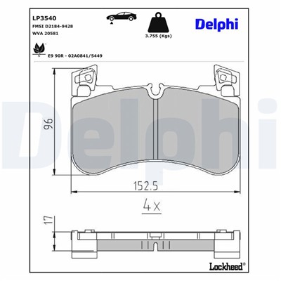 DELPHI LP3540 EAN: 5012759549124.