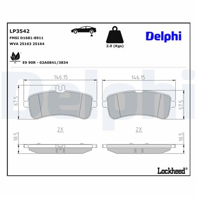 DELPHI LP3542 EAN: 5012759549247.