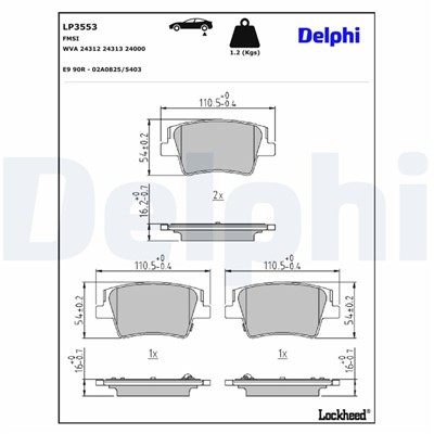 DELPHI LP3553 EAN: 5012759550243.