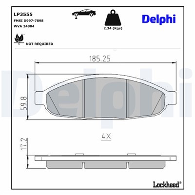 DELPHI LP3555 EAN: 5012759550533.