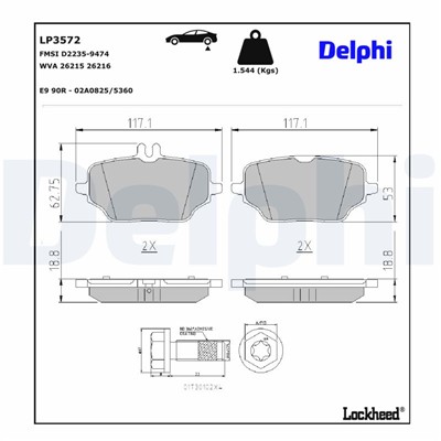 DELPHI LP3572 EAN: 5012759550687.