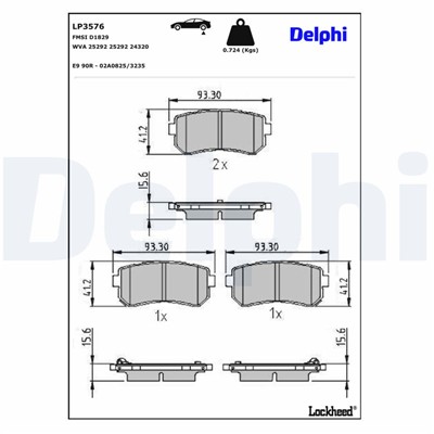 DELPHI LP3576 EAN: 5012759551479.