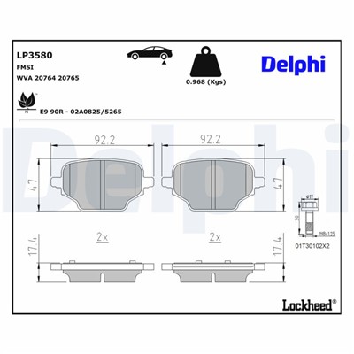 DELPHI LP3580 EAN: 5012759551516.